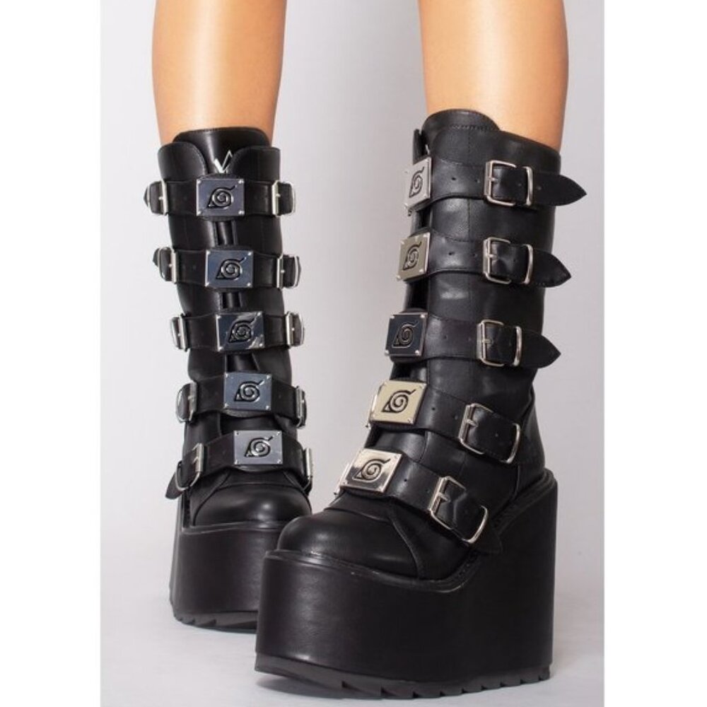 YRU X Naruto Dune Leaf Village Platform Boots New Unworn